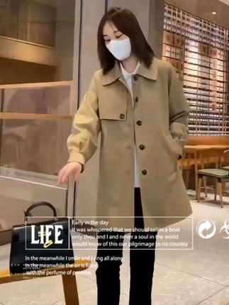 2025春秋新款卡其色风衣,小个子专属中长款。灯笼袖宽松设计,休闲又显高级感。#时尚穿搭 #时尚穿搭分享 #穿搭时尚 #穿搭时尚女装