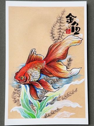 趣味彩铅动物绘画素材来啦~ 参照国画构图及配色,画面高级有创意,适合9岁以上临摹使用~#少儿美术 #创意美术 #儿童学画画 #彩铅 #临摹卡