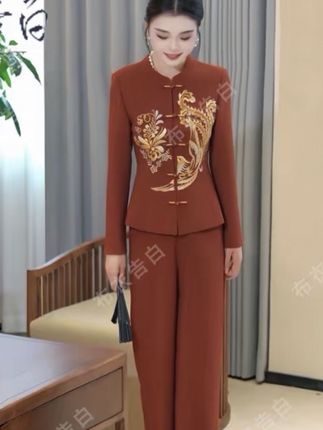 #上热门 【凤舞花影)】2025早秋新款凤凰刺绣立领气质国风套装#高级感穿搭 #显瘦穿搭 #谁穿谁好看 #强烈推荐 @DOU+小助手