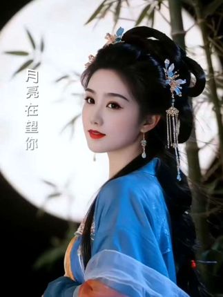 《我望月亮月亮在望你》 抬眸间,我与月亮撞了满怀,它高悬在天际,洒下清辉,像是它正静静凝视着你,把我的眷恋藏进了月光里。