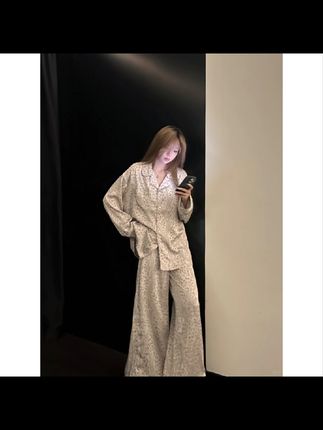 轻奢纯欲性感豹纹云朵棉睡衣女春秋2025新款长袖长裤两件套家居服#睡衣家居服#睡衣推荐#睡衣#猪美丽 #睡衣