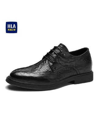 HLA/海澜之家男鞋布洛克春夏秋季时尚商务休闲皮鞋新郎增高正装鞋#男鞋穿搭 #男鞋推荐 #好鞋推荐 #百搭鞋子 #鞋子推荐