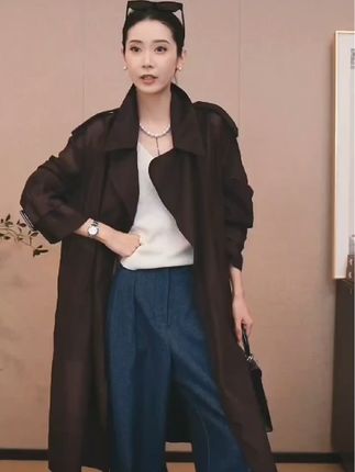 CHENSMCHEN 松弛感廓形风衣女休闲简约宽松显瘦外套##风衣外套#引领时尚潮流 #高级感穿搭 #强烈推荐