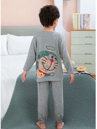 巨巨巨柔软舒服的家居服小套装,儿子睡觉穿 翻来覆去没有束缚感#面料柔软舒适 #贴身衣物 #家居服#儿童睡衣 #高品质童装