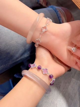 我的四叶草水晶 希望能给我们带来好运#手链 #四叶草