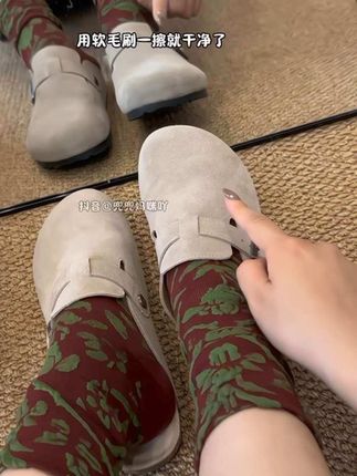 时髦精人脚一双的博肯拖鞋,牛皮版巨舒服柔软,懒人出门一脚蹬超方便#宝藏鞋子 #博肯拖鞋 #百搭鞋子 #脚宽脚胖都可以 #女鞋推荐