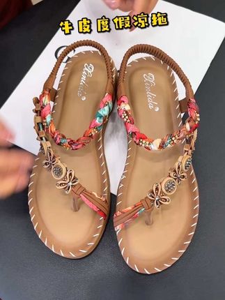 刷到还有货真的要捡个漏,牛皮材质的波西米亚风凉鞋!#夏季凉鞋 #波西米亚风穿搭 #度假风凉鞋 #清凉一呀 #气质凉鞋