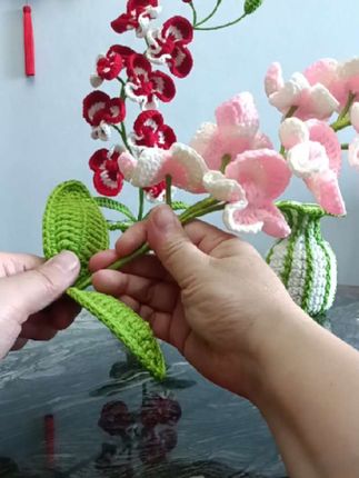 花瓶蝴蝶兰组装教程来了#手工钩织 #手工diy #毛线钩织 #我的手工作品
