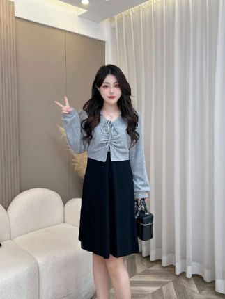 【玲胖胖 微醺朗姆】秋款宽松时尚百搭显瘦大码女装连衣裙