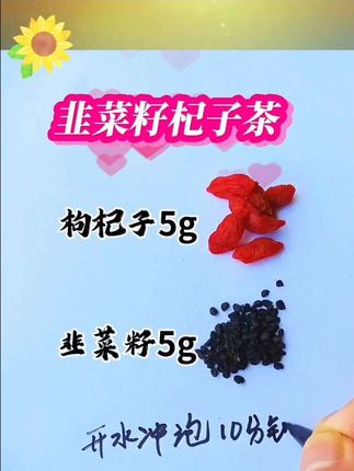 韭菜籽,枸杞泡茶,如果你坚持喝这个茶,你就会后悔没早点喝,平时茶壶里放入枸杞,韭菜籽,用开水冲泡10分钟,每天当茶饮,嫌麻烦的左下角小黄车有配好茶包#茶饮#男人#茶生活