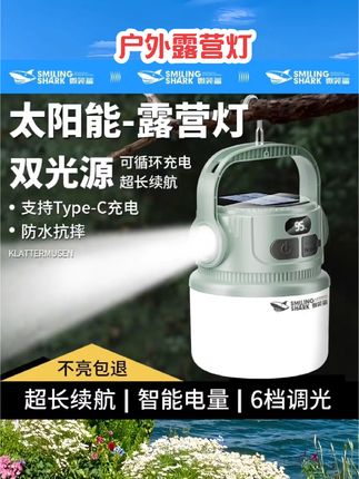新款太阳能充电户外露营灯超长续航便携式摆摊夜市挂灯移动照明灯#户外露营灯 #户外用品