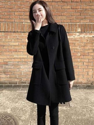 #dou上热门纯色大码新款女装韩版宽松中长款毛呢外套女双排扣显瘦呢子大衣#优雅气质 #穿出自信穿出美丽 #洋气上档次 @DOU+小助手 @扶持流量涨粉丝快🌹🔥❤👍🏻👩 @快乐如姐
