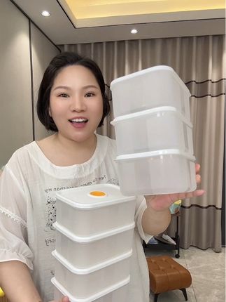 【7个装】1350ml计时保鲜盒蔬菜肉类分装盒便当盒可冷藏食品收纳盒#实用好物 #冰箱保鲜盒 #超划算超便宜
