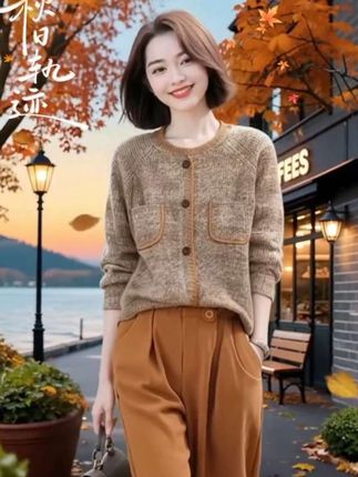 #秋天第一杯琥珀流光#早秋焦糖色氛围感穿搭#舒畅的入秋穿搭都是琥珀系#森系少女感穿搭#说好的随便穿穿去看秀收起