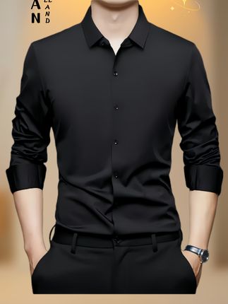 【工厂店】纯色无痕高弹力商务休闲高档长袖衬衫#品质男装 #简约大气 #高级感穿搭 #商务休闲男装 #衬衫穿搭