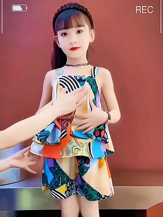 #生女儿就要这样穿 #夏季穿搭 #运动休闲套装 #夏季新品 #女童套装