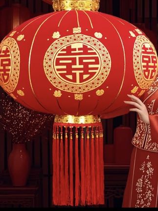 #中式婚礼 #红灯笼#大门喜庆红灯笼#新中式红灯笼 #喜庆红灯笼 结婚灯笼双喜字灯笼结婚大门户外一对喜事灯笼中国风中式婚庆灯笼
