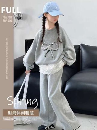 女童时尚韩版花边蝴蝶套装2025新款秋款#高品质童装 #谁穿谁好看 #童装 #品牌童装 #甜美穿搭