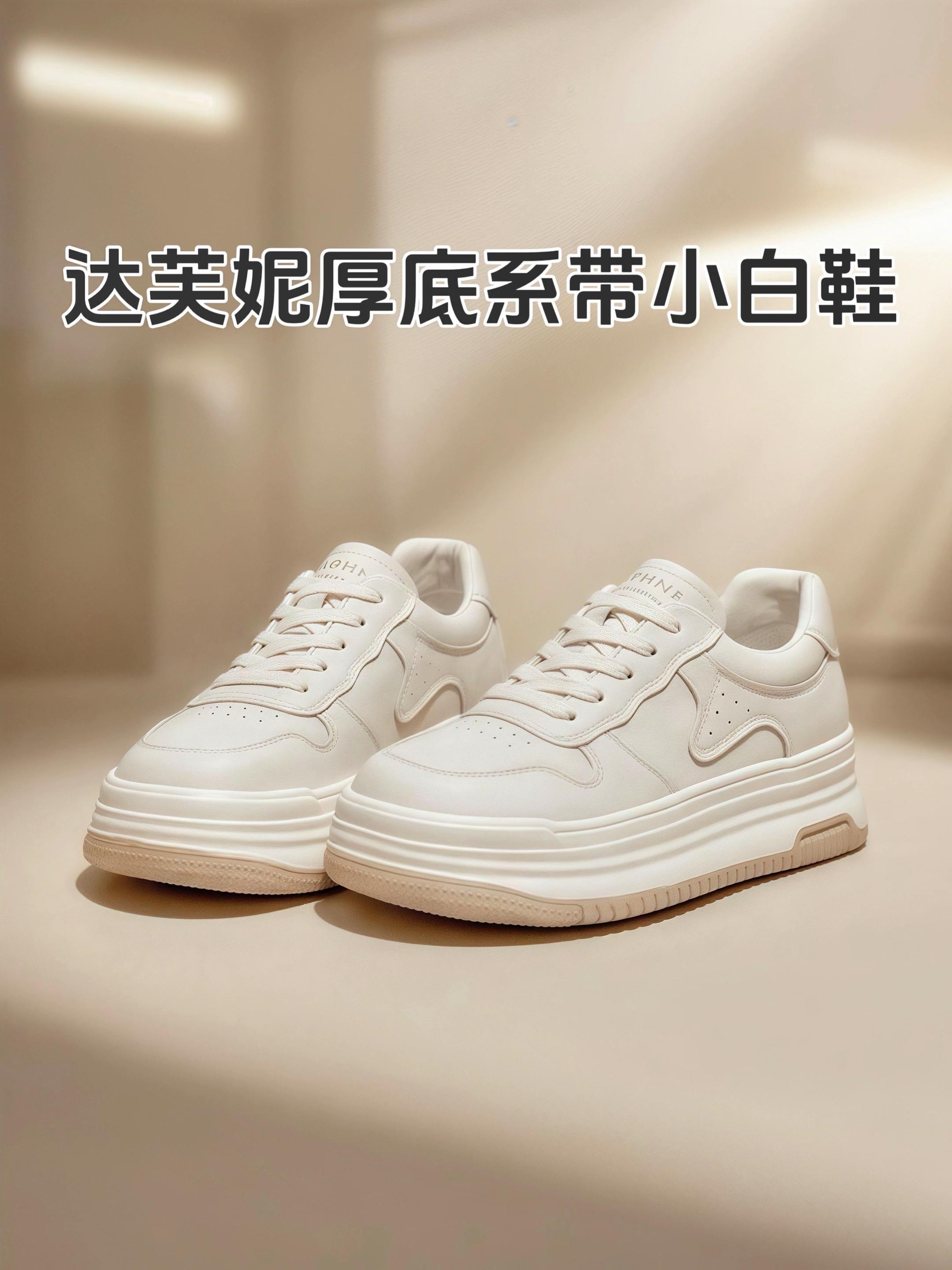 达芙妮厚底系带小白鞋。谁懂啊!达芙妮这双厚底小白鞋太好穿啦~ 系带设计很方便,厚底还能悄悄增高,春秋穿正合适~ 不管是配牛仔裤还是小裙子,都很百搭,日常出街、通勤都能穿,潮流感拉满,已经成为我的心头爱啦✨ #好穿不贵 #百搭小白鞋 #谁穿谁知道 #一眼心动 #哎呦喂你鞋真好看