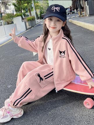 女童洋气库洛米套装春秋款时髦女宝宝休闲两件套时髦小童运动装#气质搭配 #库洛米套装 #春秋时髦 #运动童装