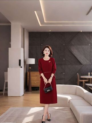 喜婆婆婚宴装2025新款妈妈秋装结婚礼服中老年女装春秋端庄连衣裙#优雅气质 #谁穿谁好看 #高端大气 #穿出女人味 #减龄显瘦穿搭