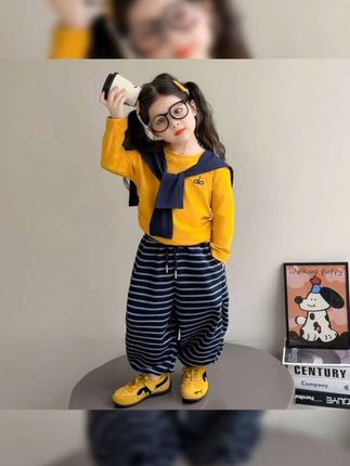 女童韩系穿搭秋装套装2025新款儿童时髦卫衣秋季女宝宝运动两件套#新款上新 #女童套装#休闲套装 #时尚套装