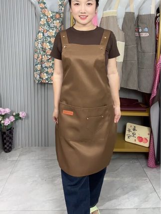 时尚纯色围裙厨房专用可定制logo印字透气防污高颜值耐脏男女 #围裙 #工作服