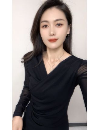 2025年秋季爆款v领修身长袖网纱T恤套头内搭显瘦交叉打底上衣女潮#好物推荐🔥