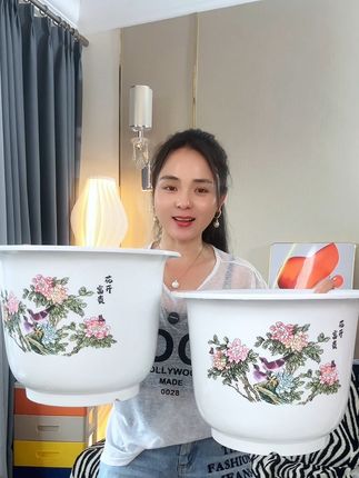 新款树脂大号花盆阳台花盆加厚耐用批发特价小塑料花盆大花盆送托盘#花盆推荐 #居家好物 #透气花盆 #源头实力厂家