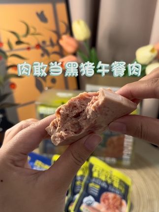 独立包装的午餐肉,一次一片超方便,85%以上的肉量,更有营养#肉敢当黑猪午餐肉 #午餐肉罐头 #肉敢当 #独立包装午餐肉