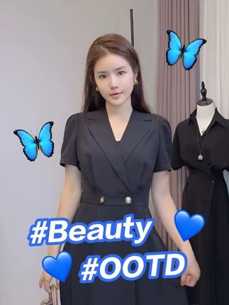 A字裙夏季短袖通勤高腰连衣裙法式气质小个子泡泡袖高级感设计#夏季穿搭 #随性穿搭 #ootd分享 #显瘦连衣裙 #穿搭分享每一天