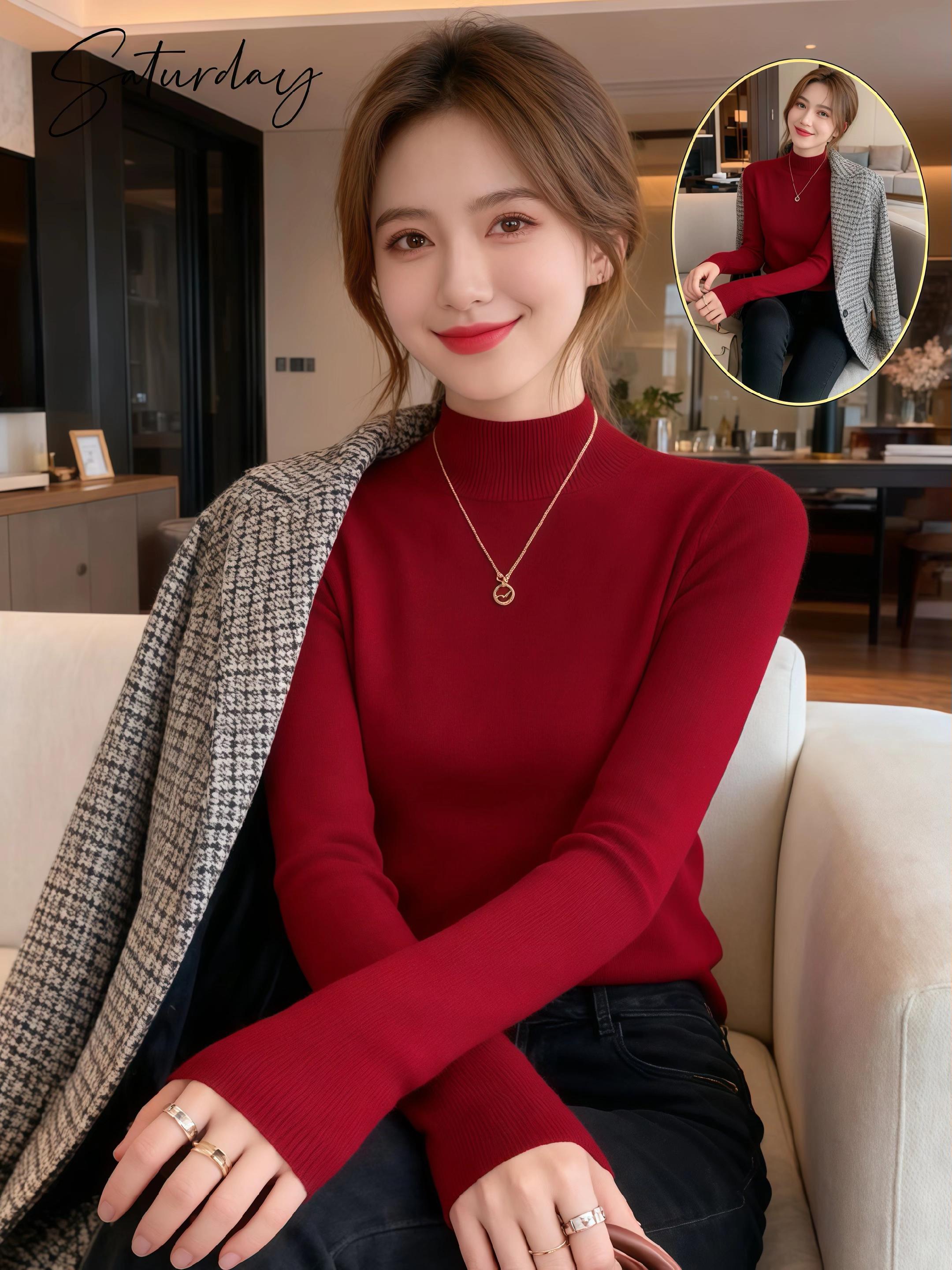 ❤️❤️姐妹们,这件安哥拉红针织衫真的太美了,它是这种半高领的设计,上身很温柔,而且还是五分袖的针织衫、”秋天穿刚刚好。它属于那种非常洋气的款式,上身特别好看。#美出高级感 #五分袖#五分袖七恤 #穿搭#图文掘金计划