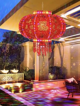 #喜庆用品 #走马灯#七彩走马灯 #旋转走马灯 #户外LED灯笼 【2026年 发财 灯笼】春节新年LED七彩旋转走马灯笼喜庆旋转灯笼