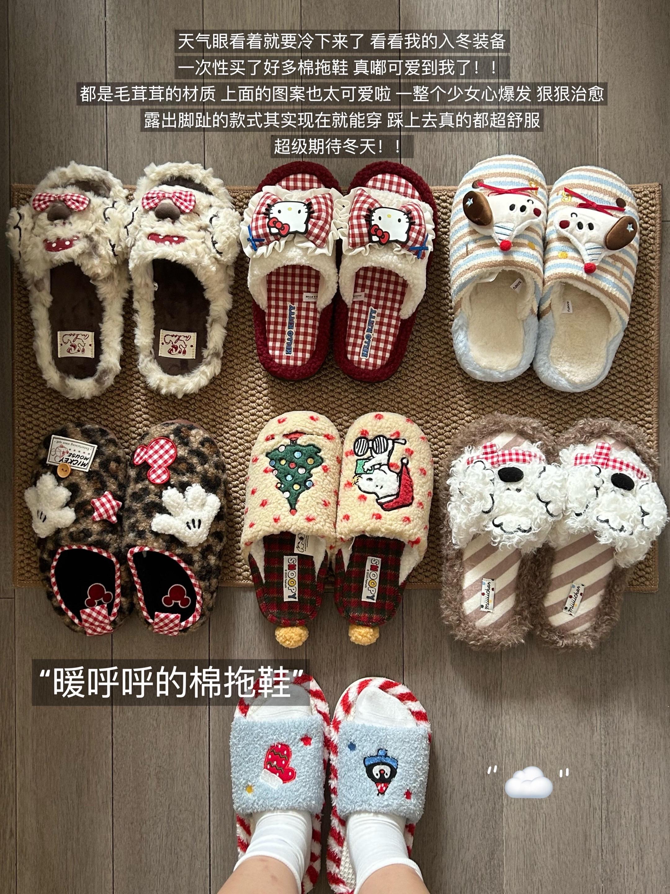 一些为秋冬准备的可爱小拖鞋#便宜又好穿 #爱了爱了 #拖鞋 #强烈推荐