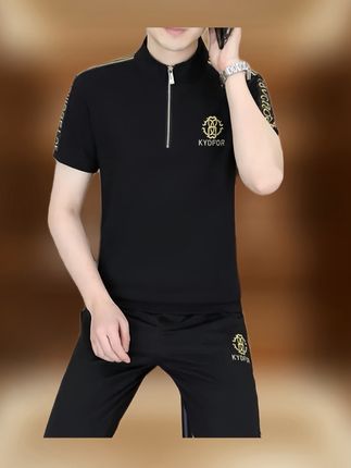 欧洲站男士t恤休闲套装男夏季潮牌2025新款男装短袖长裤一套搭配#夏季新款 #时尚潮流穿搭 #帅气穿搭 #潮男穿搭 #超便宜超划算 @巨量千川