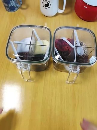 调料盒家用厨房调料罐,单个一体多格收纳佐料带盖双重密封拒绝串味调料盒#调料盒 #一体多格调料盒 #调料罐#盐罐 #厨房好物