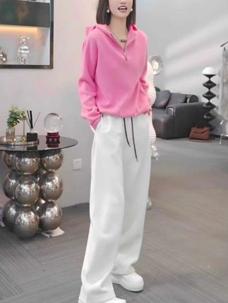 粉色休闲运动套装女2025新款洋气减龄卫衣阔腿裤春秋季穿搭一