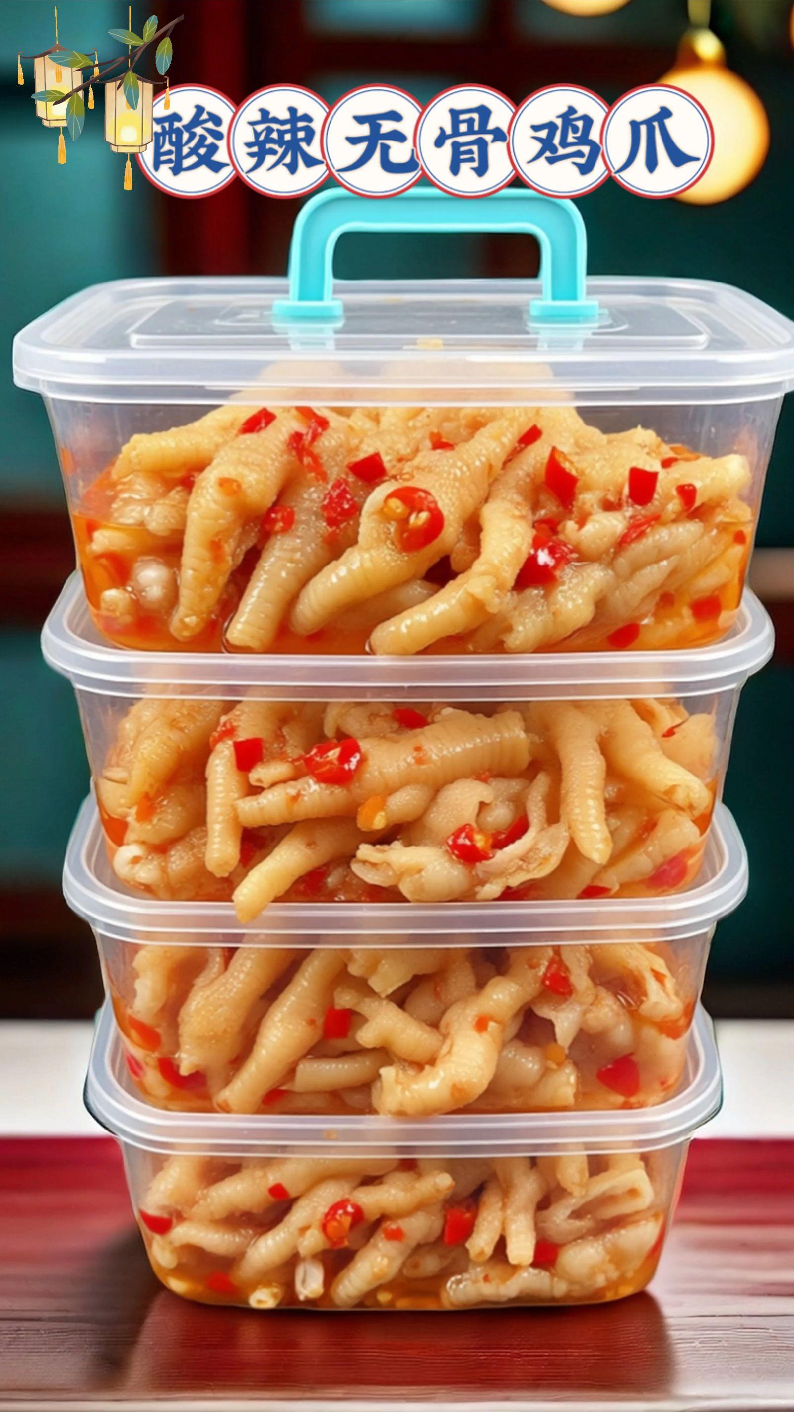 你们吃过这种无骨鸡爪吗?它吃起来很方便,不用吐骨头,而且味道很好,很适合喜欢吃零食的人。它是酸辣蒜香味的,吃着很开胃,无论是当夜宵还是下酒菜都很合适哦!#太好吃了 #无骨鸡爪 #舌尖上的味道 #快来一起尝个鲜 #酸辣无骨鸡爪