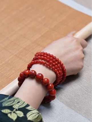 【中式美学】#国风红手串 #火焰纹圆珠手串 6mm-20mm#无胶九口料手串#素圈红手串#手串搭配