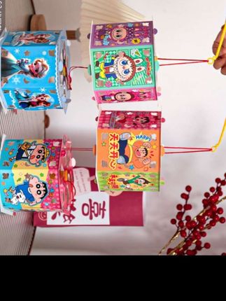 【2个装】可爱中秋节卡通灯笼儿童幼儿园手工diy材料包手提发光灯笼#灯笼 #中秋节手工灯笼 #儿童乐趣 #卡通灯 @巨量千川