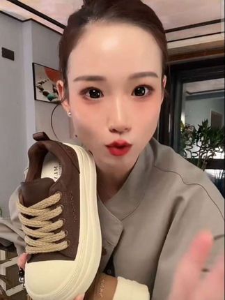 欧洲站厚底大头板鞋字母刺绣时尚休闲鞋爆款运动鞋松糕增高女鞋#女鞋推荐 #时尚女鞋百搭鞋子 #时尚女鞋穿搭