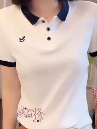 依骊汇夏款Polo领设计感时尚百搭显瘦上衣女5257
