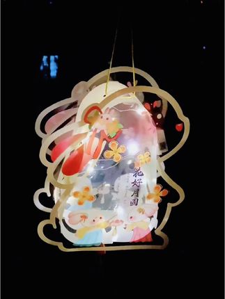 中秋节灯笼2025新款兔子花灯手工diy材料包儿童手提宫灯内置led灯#玉兔花灯#手工灯笼 #创意好物