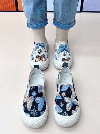 春夏季新款帆布休闲女鞋懒人透气软底一脚蹬厚底渔夫鞋#渔夫鞋 #厚底渔夫鞋 #一脚蹬休闲鞋 #时尚休闲鞋