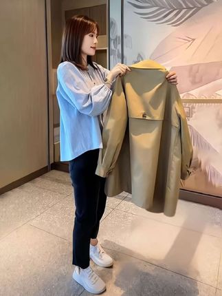 #女式小个子风衣#女式春秋款风衣外套#女式春秋穿搭