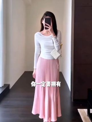 #时尚半身裙夏季新款冰感面料赫本风半身裙#夏季#洋气半身裙子@DOU+小助手