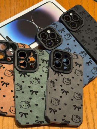 欧克里里蝴蝶结小凯蒂适用苹果16手机壳iphone15/14磨砂毛皮13/12