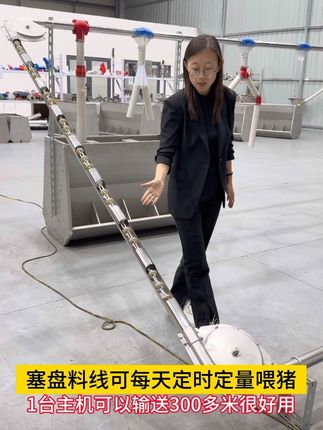 养猪场塞盘料线可每天定时定量自动喂料 养猪场塞盘料线,可实现每天定时定量喂猪,链条拉力大,饲料破损少,输送距离长 #塞盘料线 #养殖料线 #塞盘链条 #养猪料线 #猪场自动喂料线