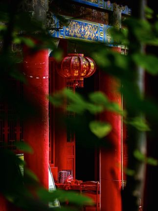 朱红柱廊间,灯笼如赤珠悬于殿宇。绿叶掩映处,是古建的沧桑与信仰的炽热交融,那灯上的吉语,似是天地间最虔诚的祝福,在香火与树影里,诉着岁月的静美与人文的温度。#原创视频 #抖音推广 #大片即视感 #聊城拍客联盟 #摄影分享