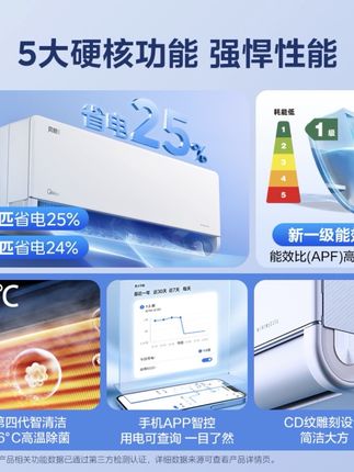 【618热卖【全面风】美的风尊二代挂机空调1.5匹一级冷暖大风口MXC1Ⅱ】#智能家居智能生活 #好物推荐🔥 #电器 #居家好物 #挂机空调